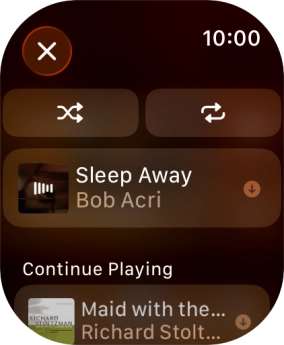 Press the shuffle icon to turn the function on or off.