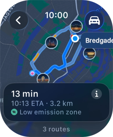 Press the transport type icon.