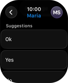 Press the required quick reply.