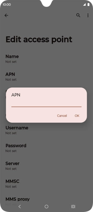 Key in live.vodafone.com and press OK.