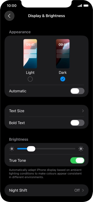 Press the indicator next to Press the indicator next to