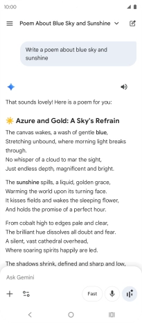 You can ask Gemini to generate a text based on your description.