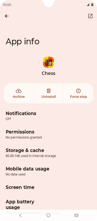 Press Storage & cache.