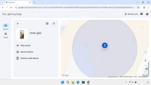Your phone's latest position is displayed on the map.