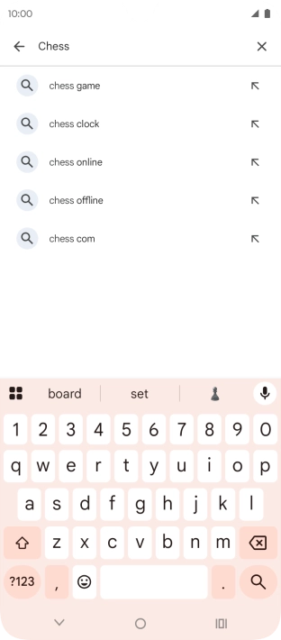 Key in the name or subject of the required app and press the search icon.