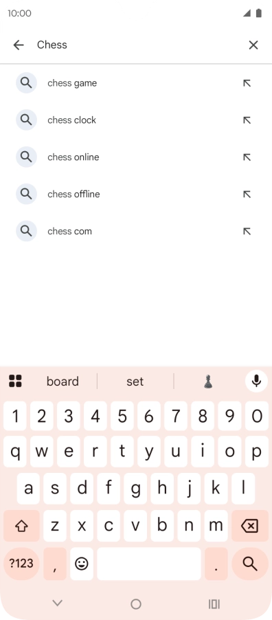 Key in the name or subject of the required app and press the search icon.