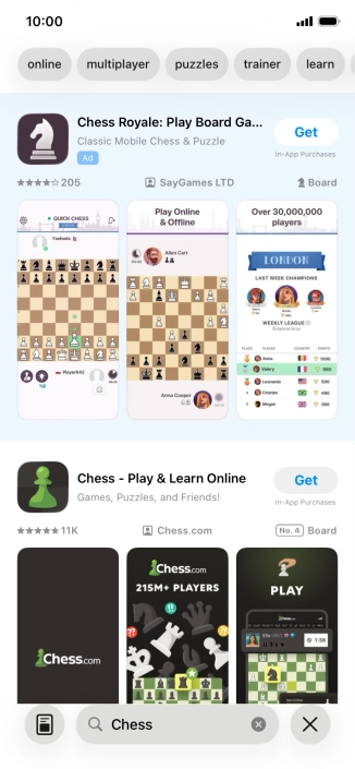 Press the required app. Press the required app.