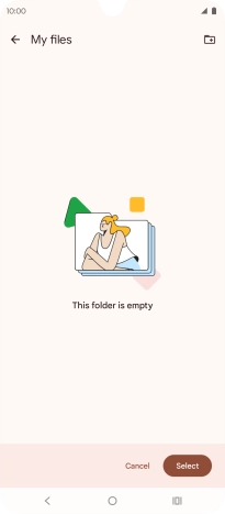 To create a new folder, press the new folder icon and follow the instructions on the screen to create a new folder.