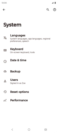 Press Reset options.