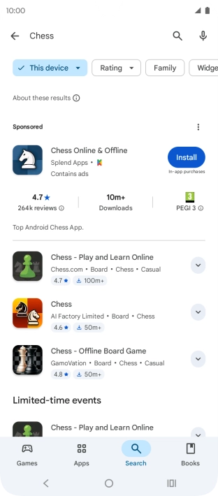 Press the required app.