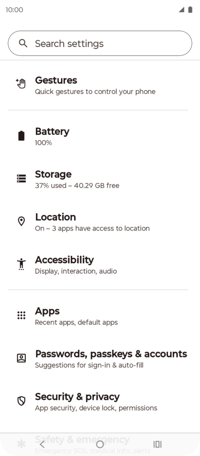Press Passwords, passkeys & accounts.