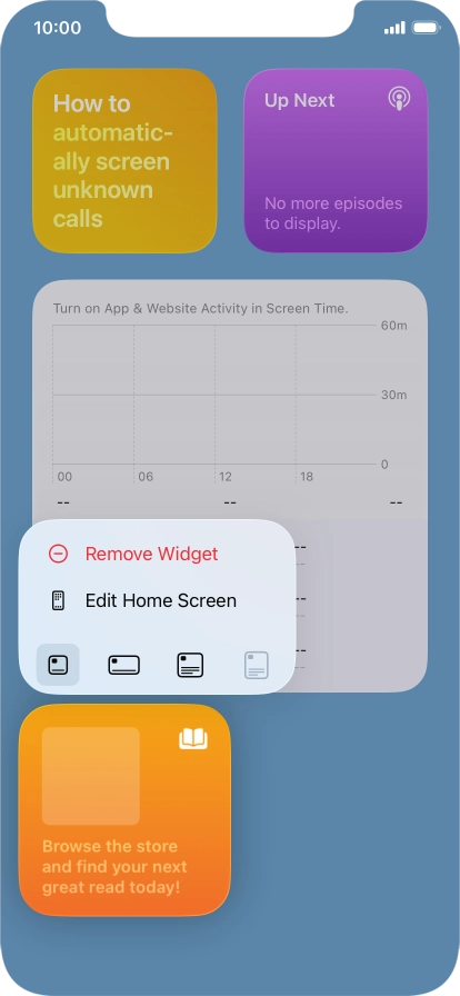 Press Remove Widget. Press Remove Widget.