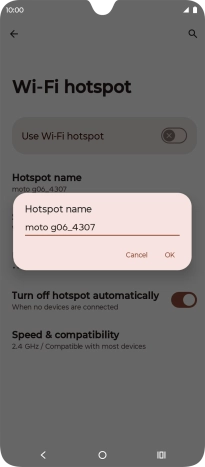 Key in the required Wi-Fi hotspot name and press OK.