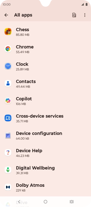 Press the required app.