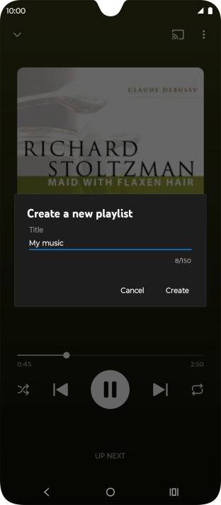 Key in a name for the playlist and press Create.