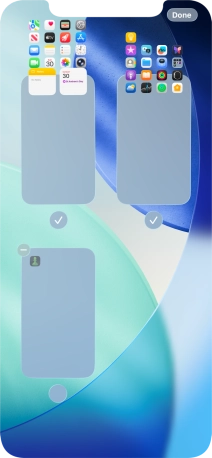 Press the delete icon next to the required home screen page.