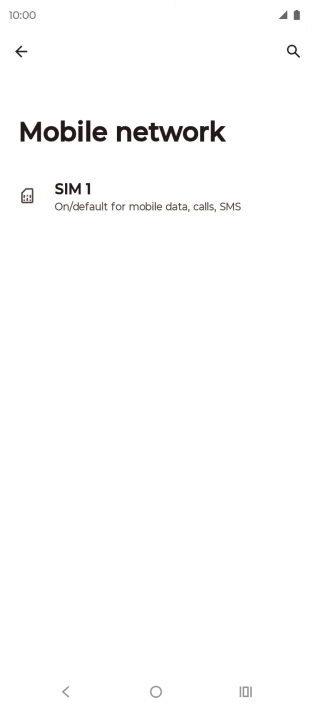 Press the name of the SIM.