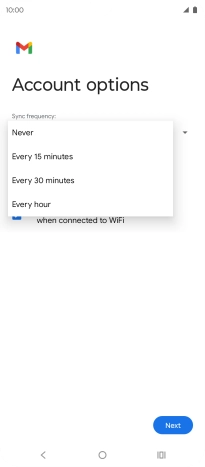 Press the required setting.