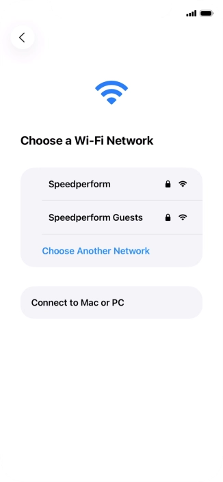 Press the required Wi-Fi network.