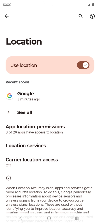 Press App location permissions.