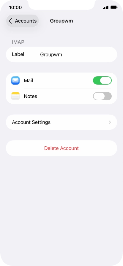 Press Account Settings.