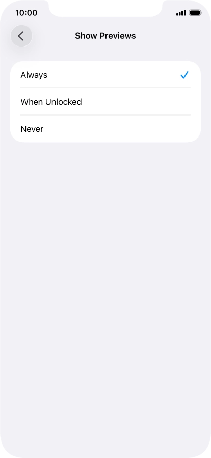 To select notification preview on the lock screen, press Always. To select notification preview on the lock screen, press Always.