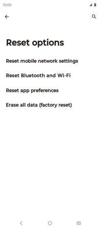 Press Erase all data (factory reset).