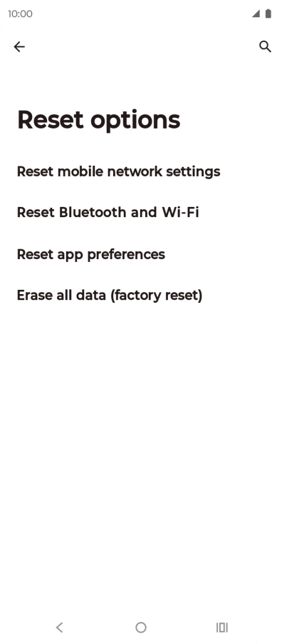 Press Erase all data (factory reset).