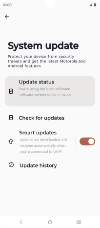 Press Check for updates. If a new software version is available, it's displayed. Follow the instructions on the screen to update the phone software.