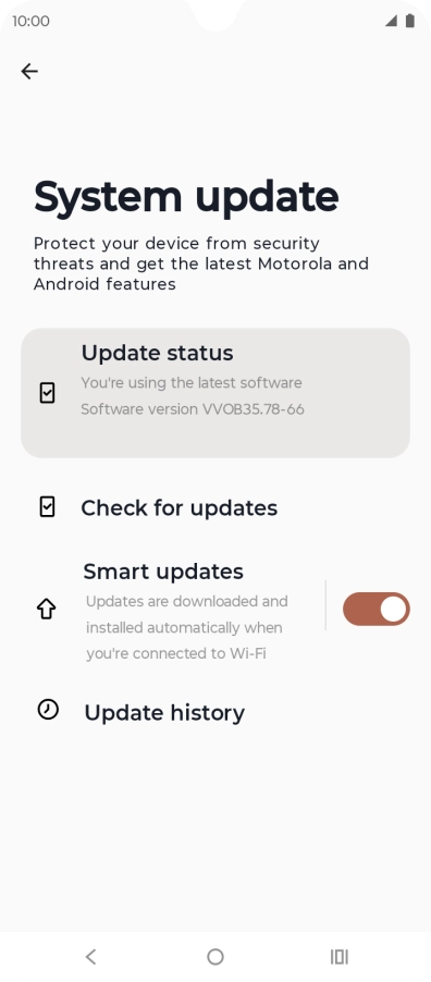 Press Check for updates. If a new software version is available, it's displayed. Follow the instructions on the screen to update the phone software.