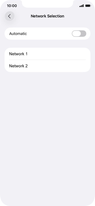 If you turn off the function, press the required network.