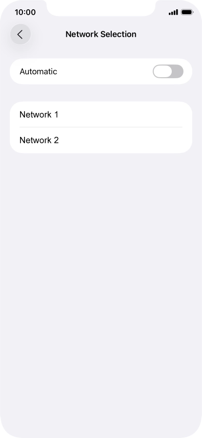 If you turn off the function, press the required network.