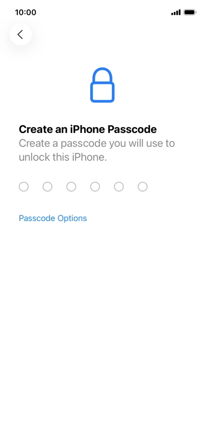 Press Passcode Options.