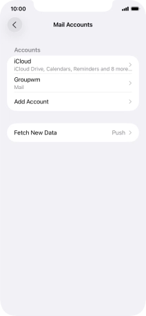 Press the name of the email account you've just set up.