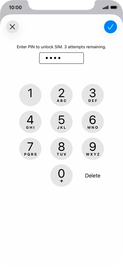 Key in your PIN and press the confirm icon. Key in your PIN and press the confirm icon.
