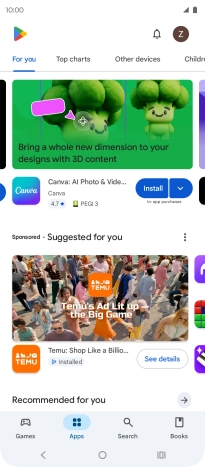 Press the profile icon.
