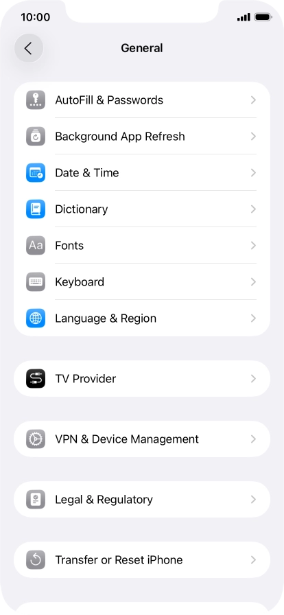 Press Transfer or Reset iPhone.