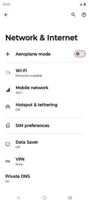 Press Mobile network.