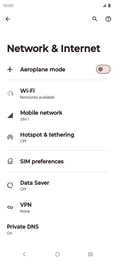 Press Mobile network.