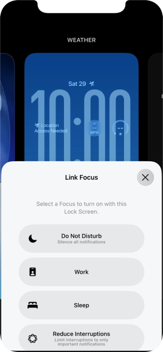 Press the required focus mode. Press the required focus mode.