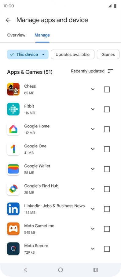 Press the required app.