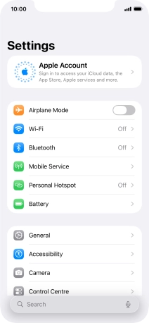 Press Apple Account. Press Apple Account.