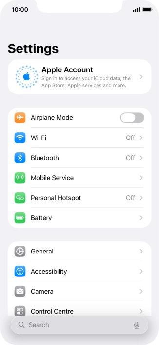 Press Apple Account. Press Apple Account.