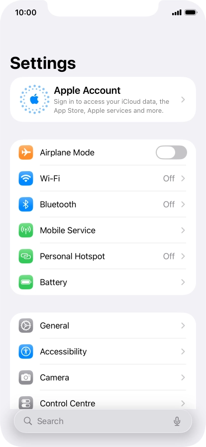 Press Apple Account. Press Apple Account.
