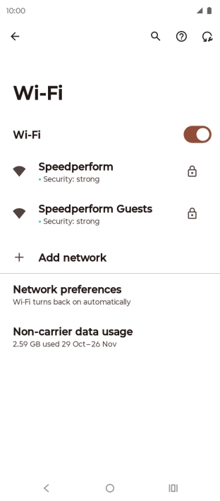 Press the required Wi-Fi network.