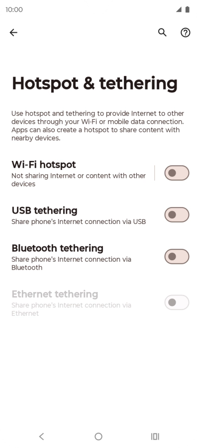 Press Wi-Fi hotspot.