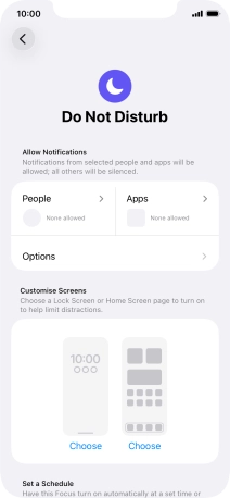 Press People and follow the instructions on the screen to select which contacts you would like to receive calls and notifications from when Do Not Disturb is turned on.