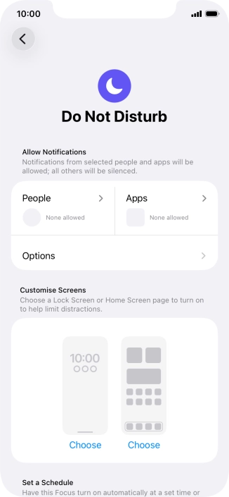 Press People and follow the instructions on the screen to select which contacts you would like to receive calls and notifications from when Do Not Disturb is turned on.