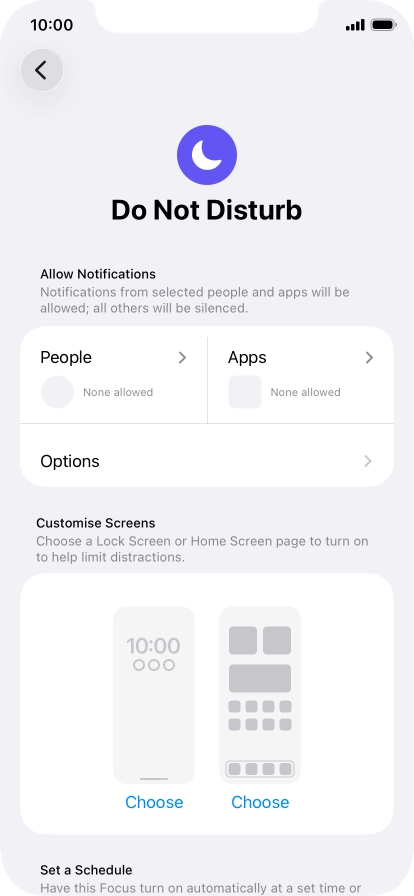 Press People and follow the instructions on the screen to select which contacts you would like to receive calls and notifications from when Do Not Disturb is turned on.
