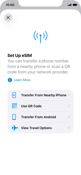 Press Use QR Code. Press Use QR Code.
